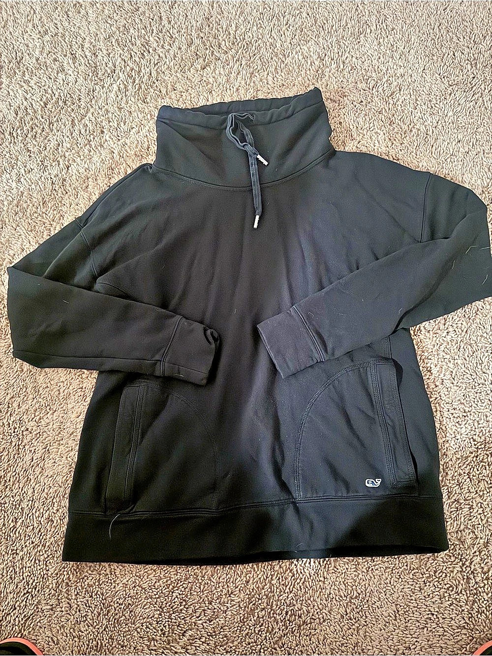 Funnel Neck Pullover Sweatshirt Black XS